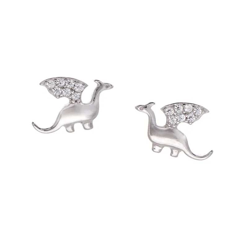 Sterling Silver Cubic Zirconia Dragon Stud Earrings sold by Zulily