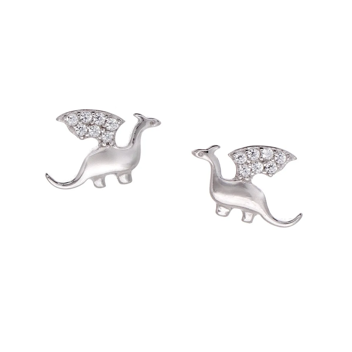 Sterling Silver Cubic Zirconia Dragon Stud Earrings sold by Zulily