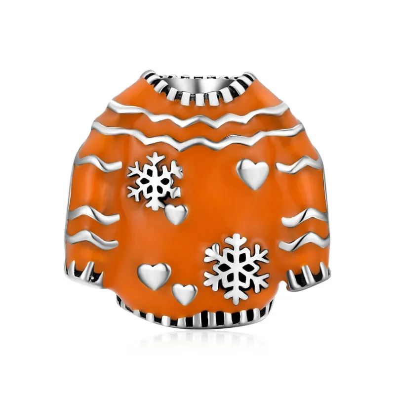 Orange Enamel Sterling Silver Sweater Charm sold by Zulily