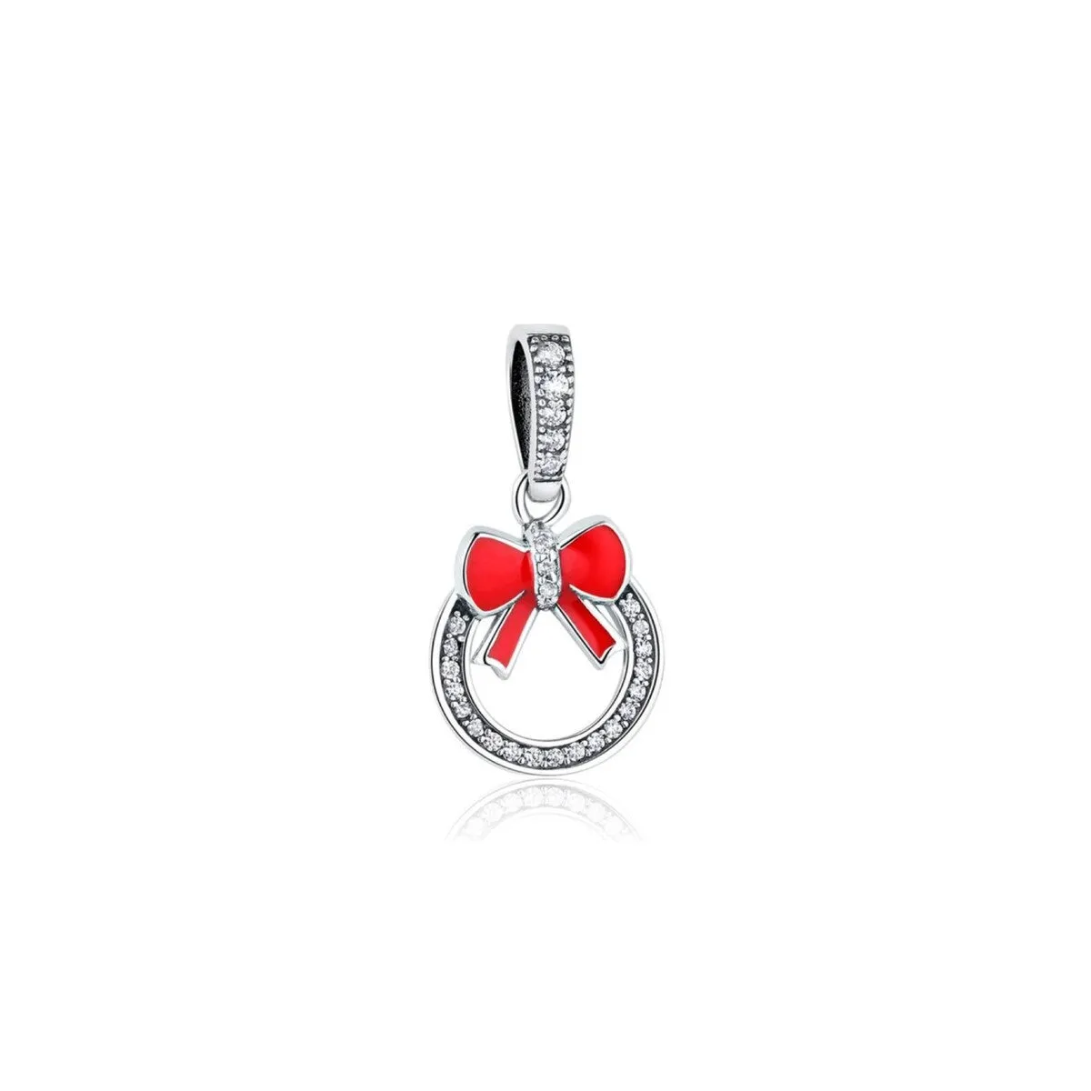 Sterling Silver & Cubic Zirconia Bow & Wreath Charm sold by Zulily