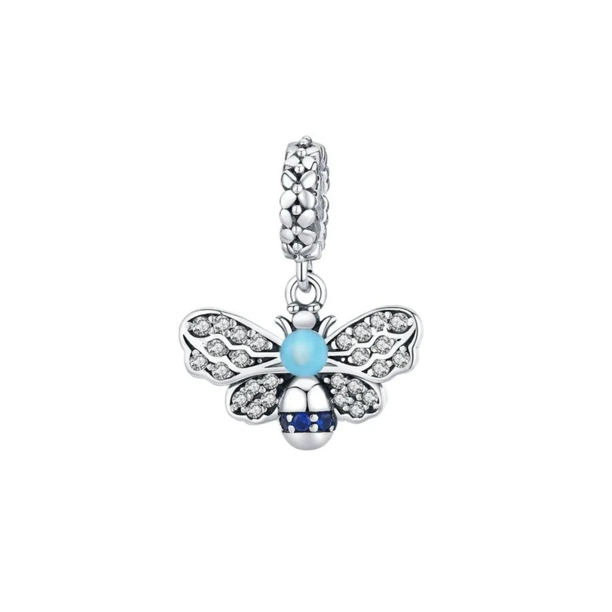 Blue Cubic Zirconia & Sterling Silver Bee Charm sold by Zulily