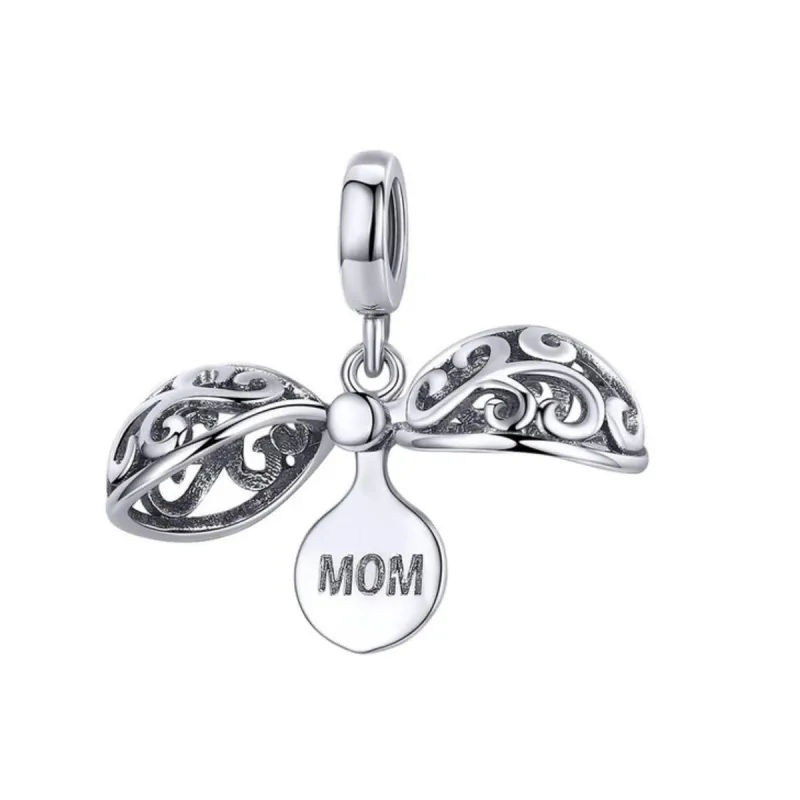Sterling Silver Winged 'Mom' Charm sold by Zulily