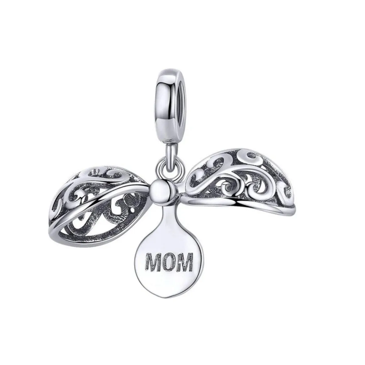 Sterling Silver Winged 'Mom' Charm sold by Zulily