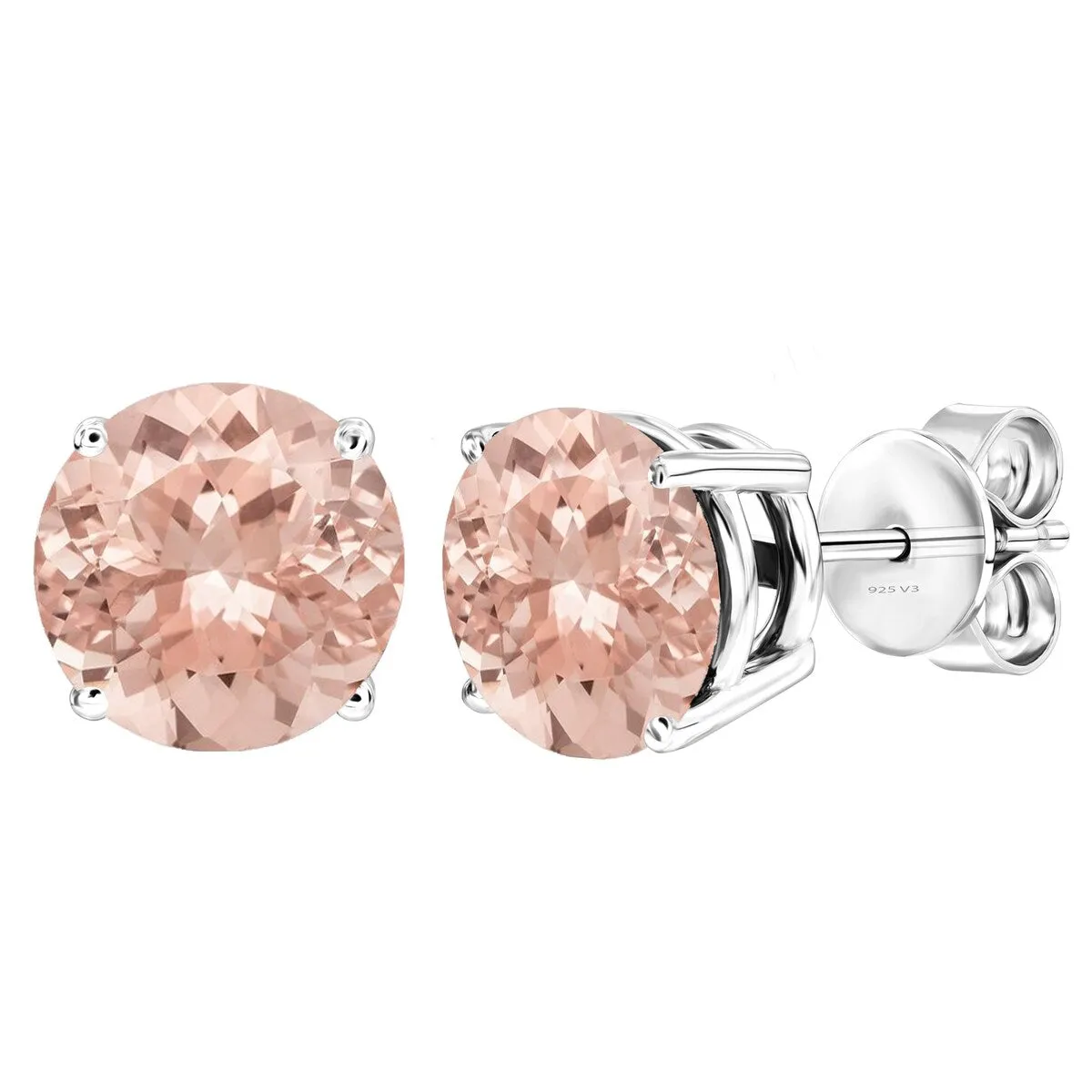 Set of 3 Sterling Silver Stud Earrings - Pearl, Morganite & Prasiolite sold by Zulily product image thumbnail 3