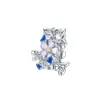 Pink Sterling Silver Butterfly Flower Charm sold by Zulily