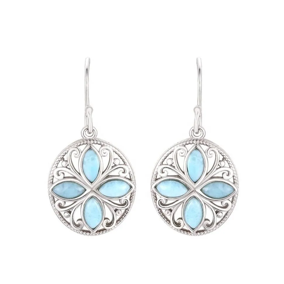 Sky Blue Larimar & Sterling Silver Clover Drop Earrings sold by Zulily