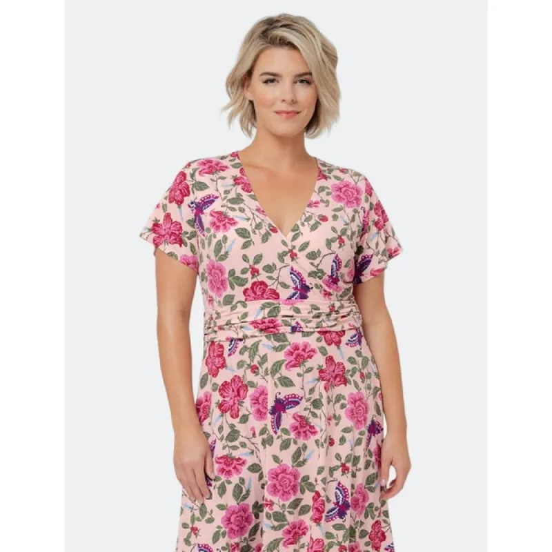 Leota Women's Amiya Floral Print Midi Dress Red Size 1X sold by Zulily