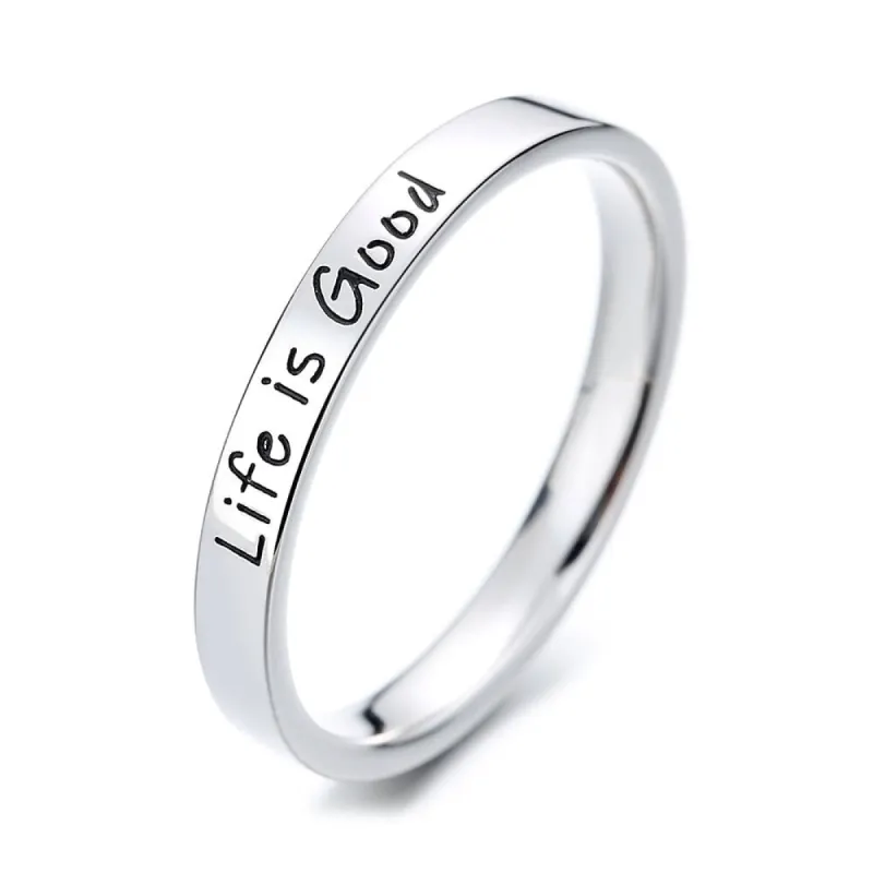 Sterling Silver Life is Good Band sold by Zulily