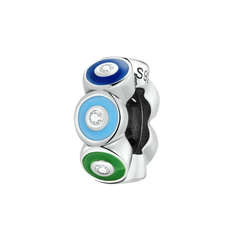 Blue & Sterling Silver Cubic Zirconia-Accent Evil Eye Rondelle Charm sold by Zulily