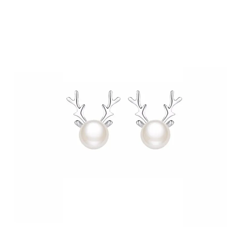 Imitation Pearl Deer Stud Earrings sold by Zulily