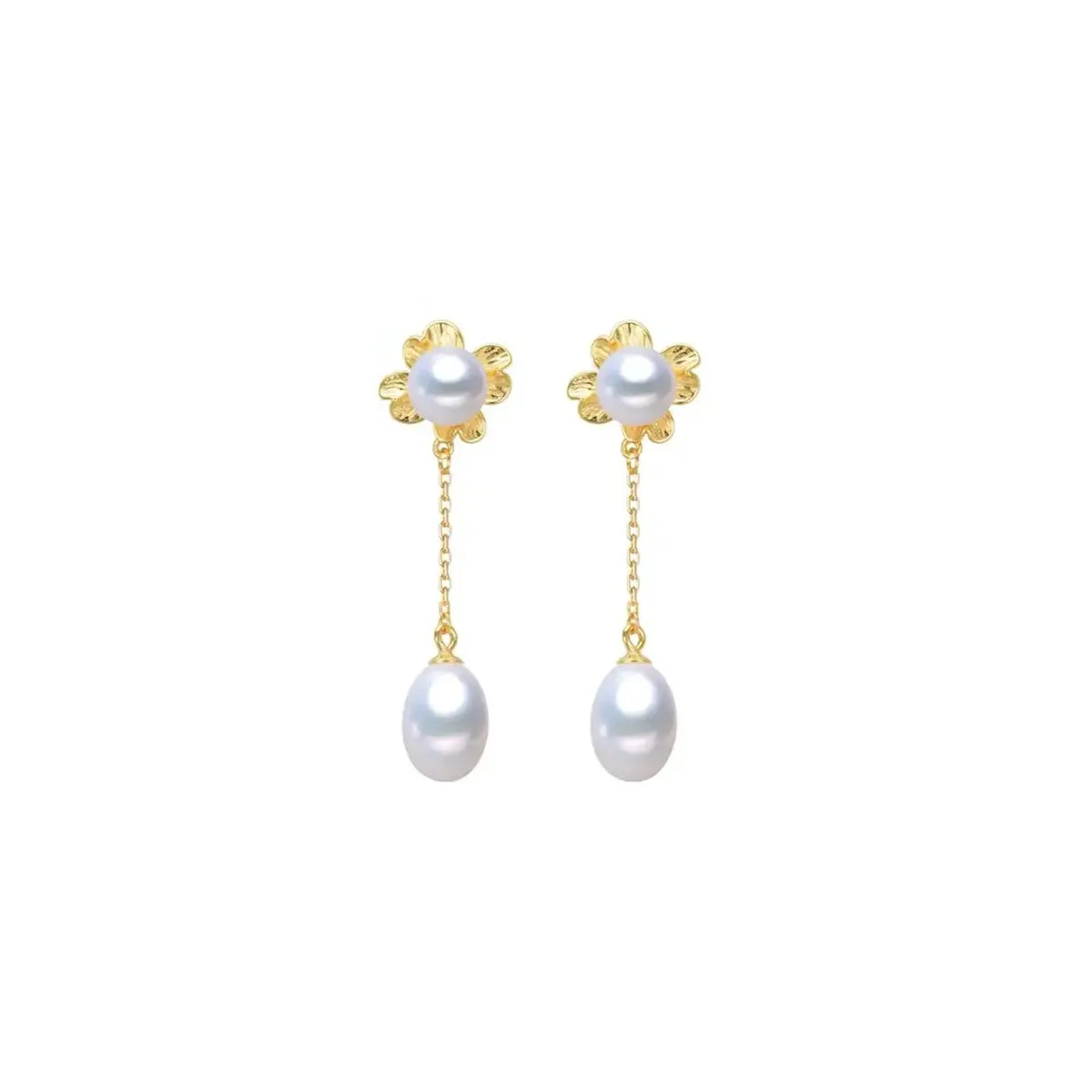 Freshwater Pearl & 18k Gold-Plated Floral Drop Earrings sold by Zulily