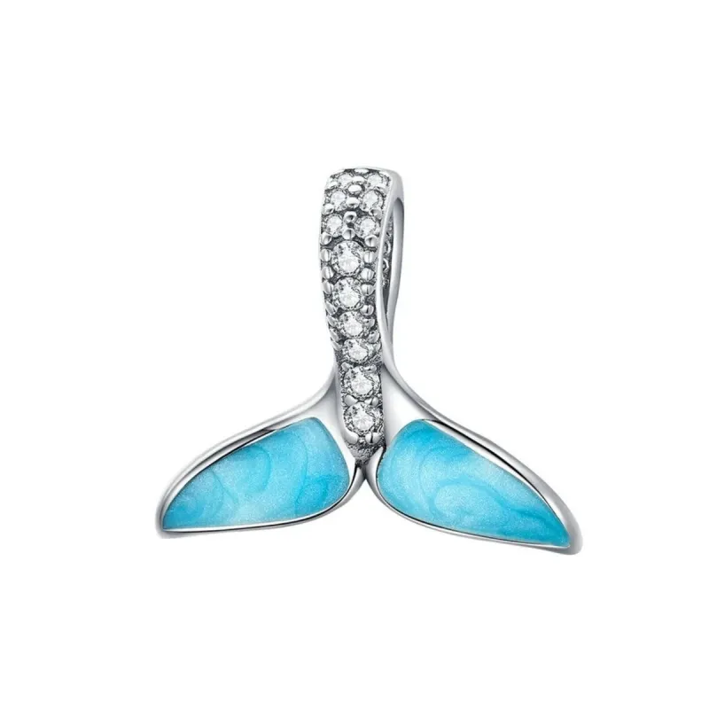 Blue & Sterling Silver Whale Tail Charm sold by Zulily