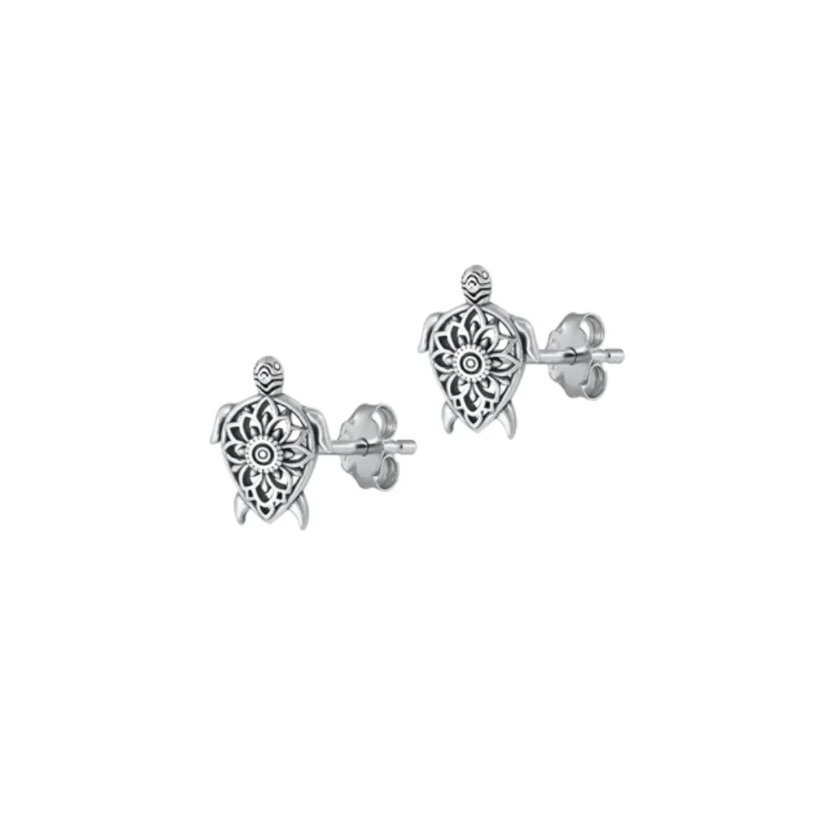 Sterling Silver Mandala Turtle Stud Earrings sold by Zulily