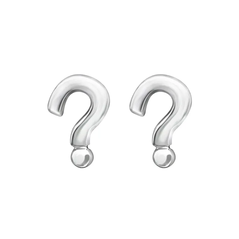 Sterling Silver Question Mark Stud Earrings sold by Zulily