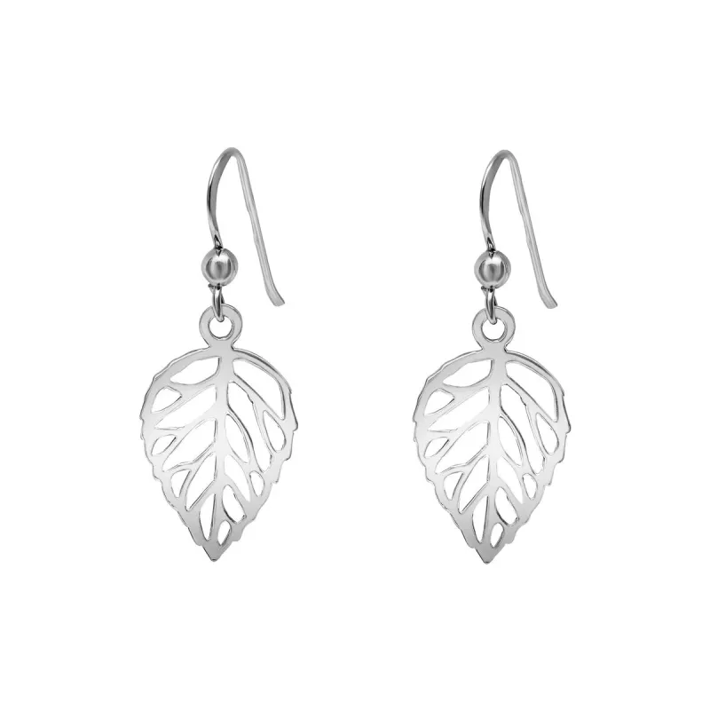 Sterling Silver Openwork Leaf Drop Earrings sold by Zulily