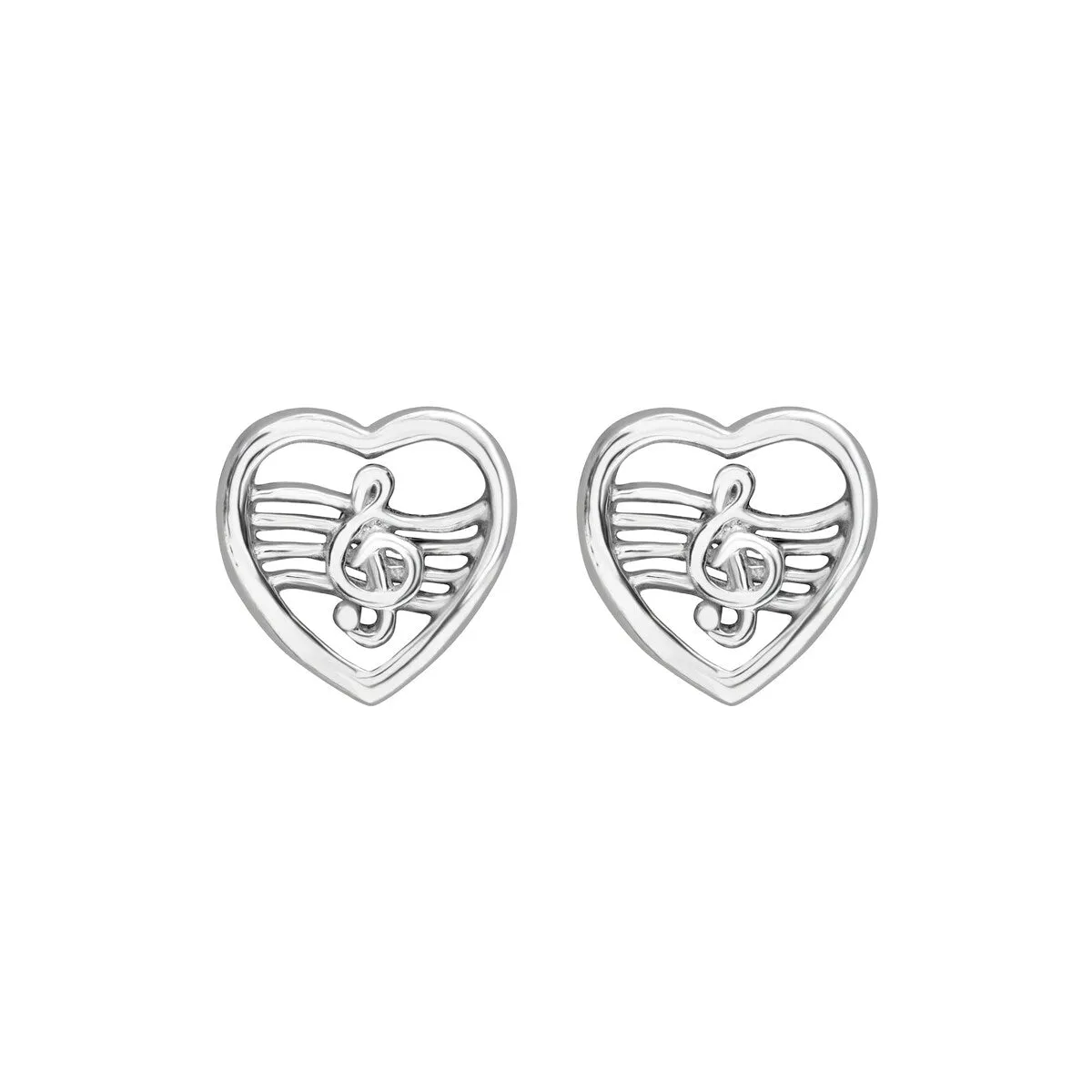Sterling Silver Music Heart Stud Earrings sold by Zulily