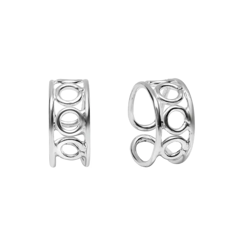 Sterling Silver Open Circles Ear Cuffs sold by Zulily