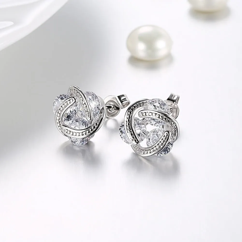 Sterling Silver Floating Stones Caged Earrings with Crystals from Swarovski sold by Zulily product image thumbnail 3