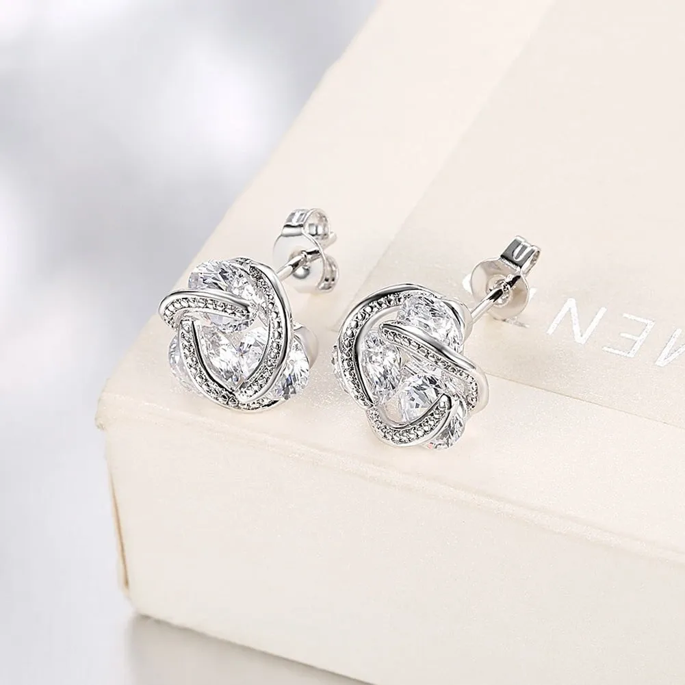 Sterling Silver Floating Stones Caged Earrings with Crystals from Swarovski sold by Zulily product image thumbnail 4