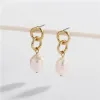 Goldtone Chain & Freshwater Pearl Drop Earrings sold by Zulily