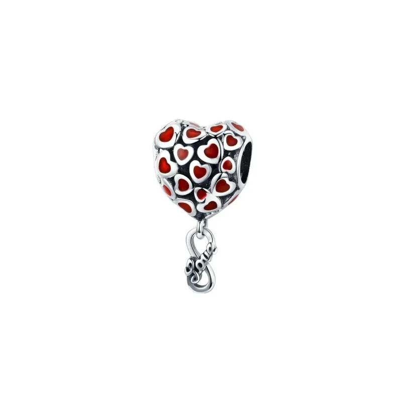 Red Cubic Zirconia & Sterling Silver Heart Charm sold by Zulily