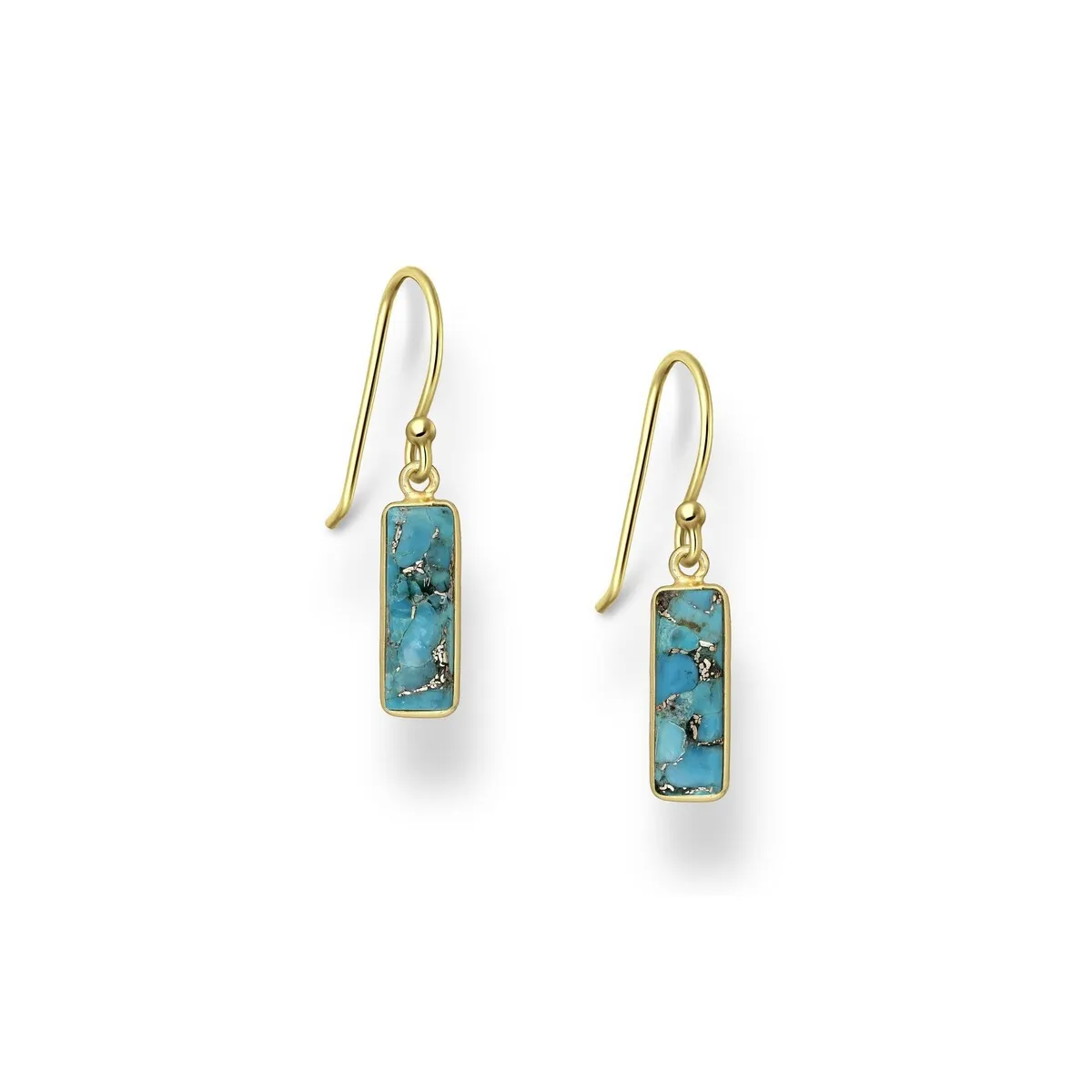 Natural Turquoise & Sterling Silver Bar Drop Earrings sold by Zulily