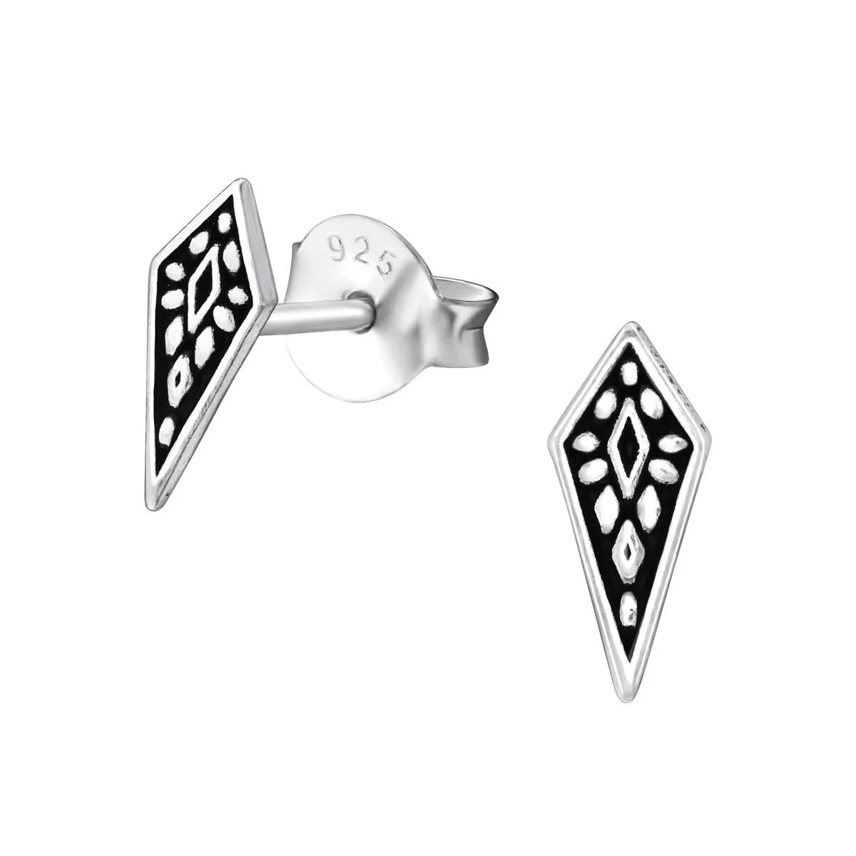 Oxidized Sterling Silver Diamond Shaped Stud Earrings sold by Zulily