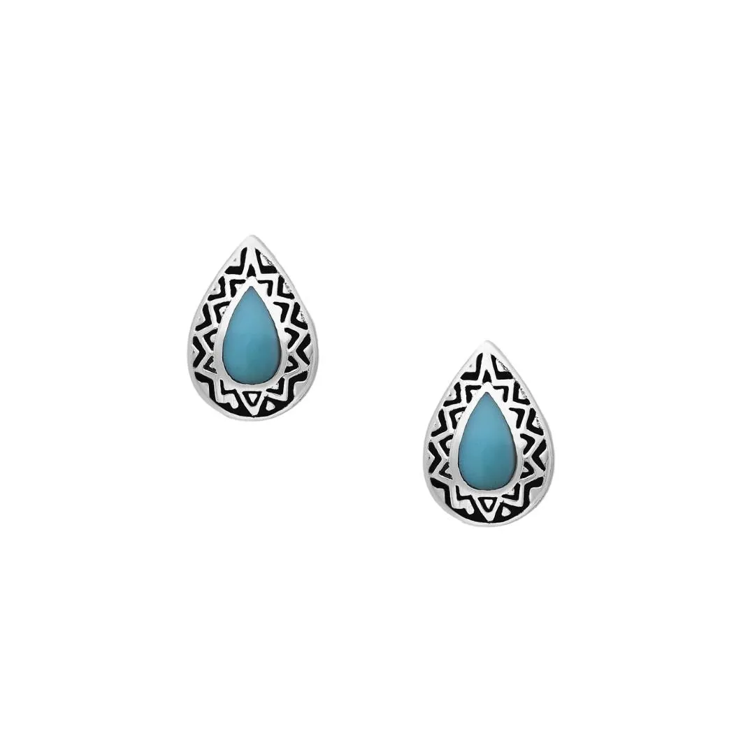 Sterling Silver & Turquoise Stud Earrings sold by Zulily