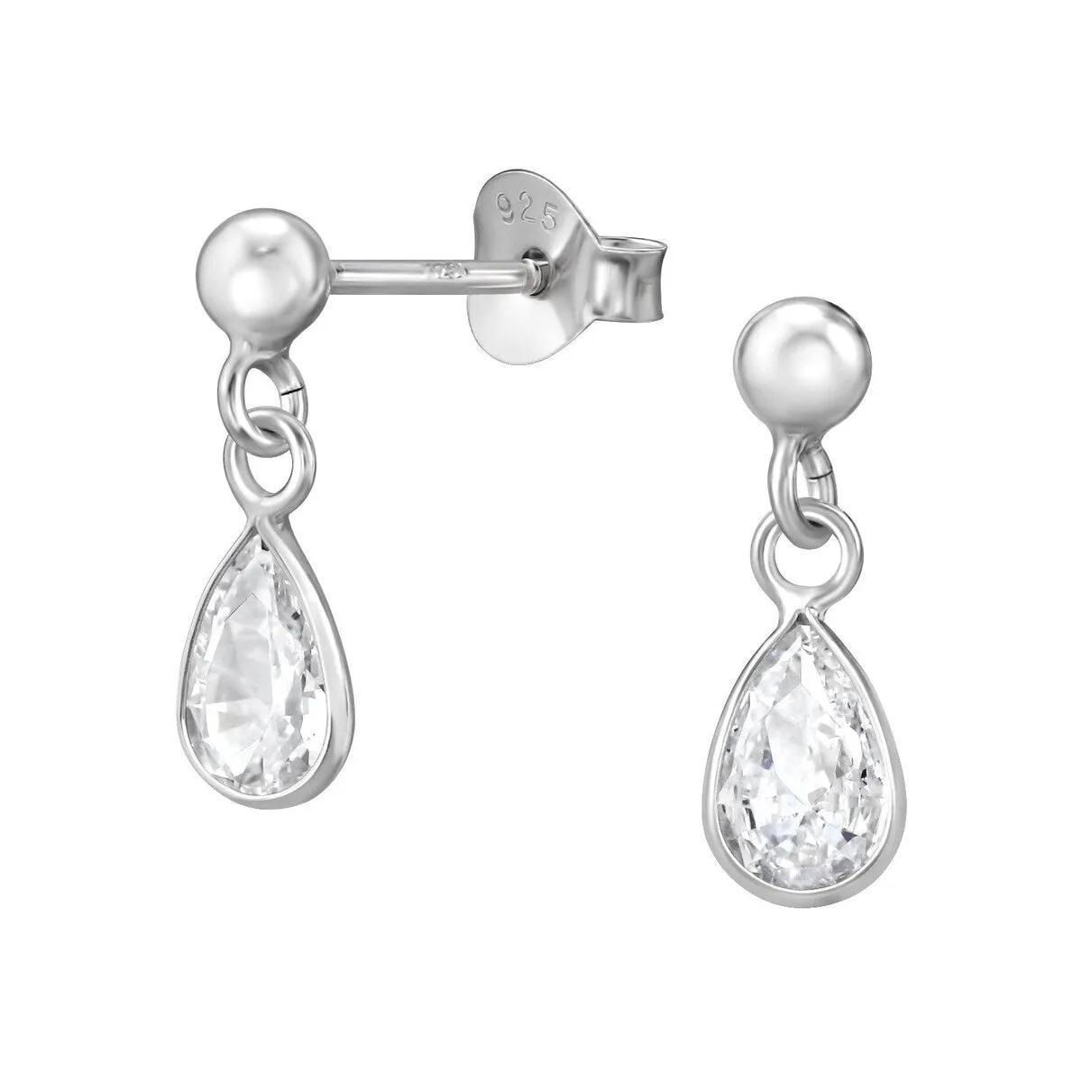 Sterling Silver Platinum Dainty Drop Stud Earrings sold by Zulily