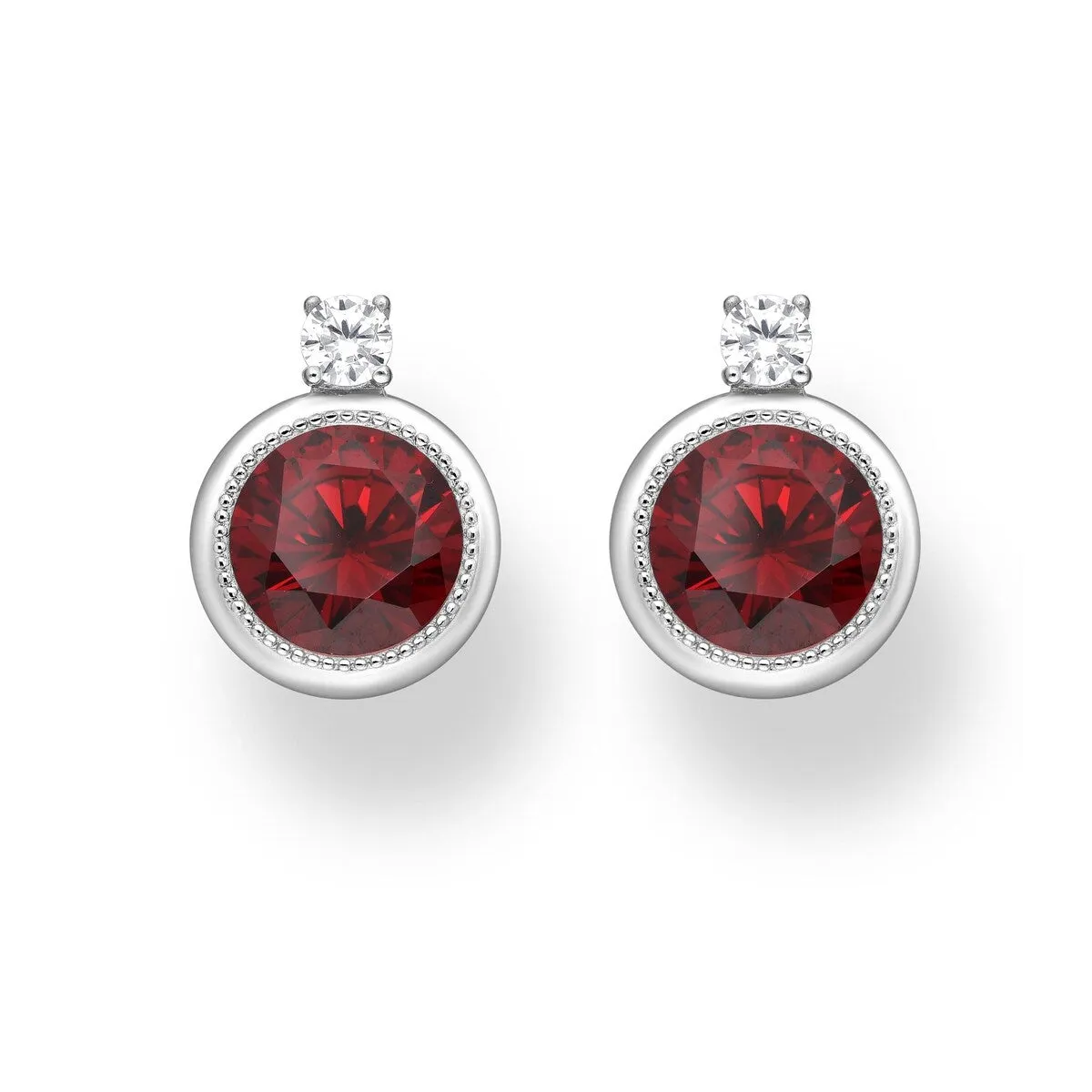 Cubic Zirconia & Sterling Silver Circular Stud Earrings sold by Zulily