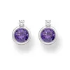 Cubic Zirconia & Sterling Silver Circular Stud Earrings sold by Zulily