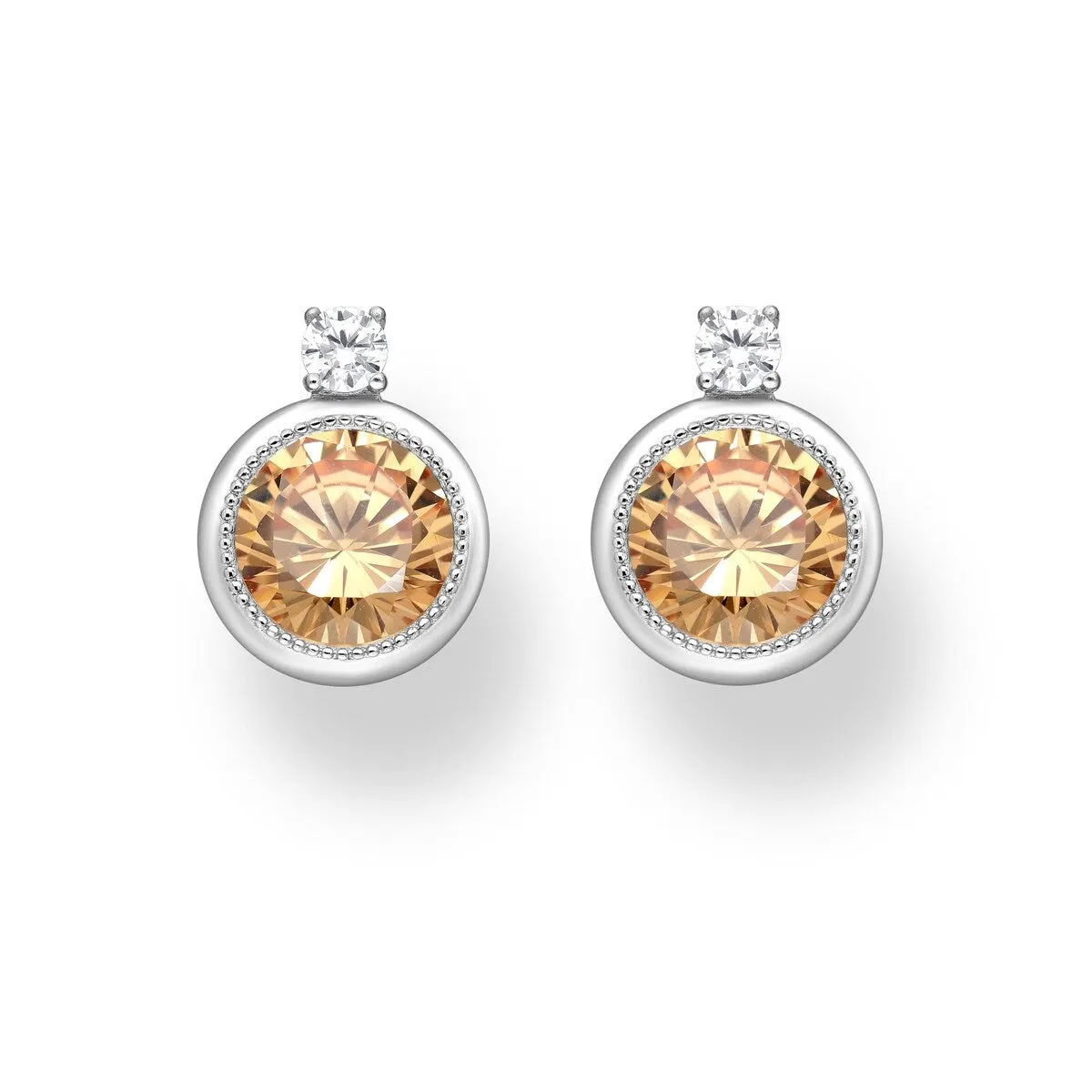 Cubic Zirconia & Sterling Silver Circular Stud Earrings sold by Zulily product image thumbnail 4