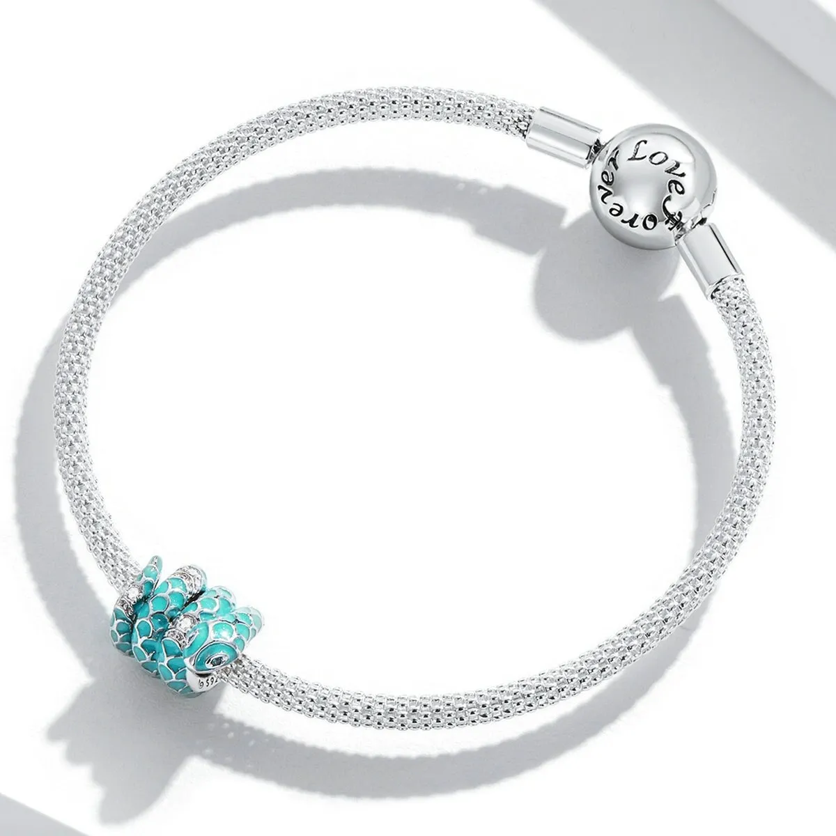 Turquoise Cubic Zirconia & Sterling Silver Coiled Snake Charm sold by Zulily product image thumbnail 2