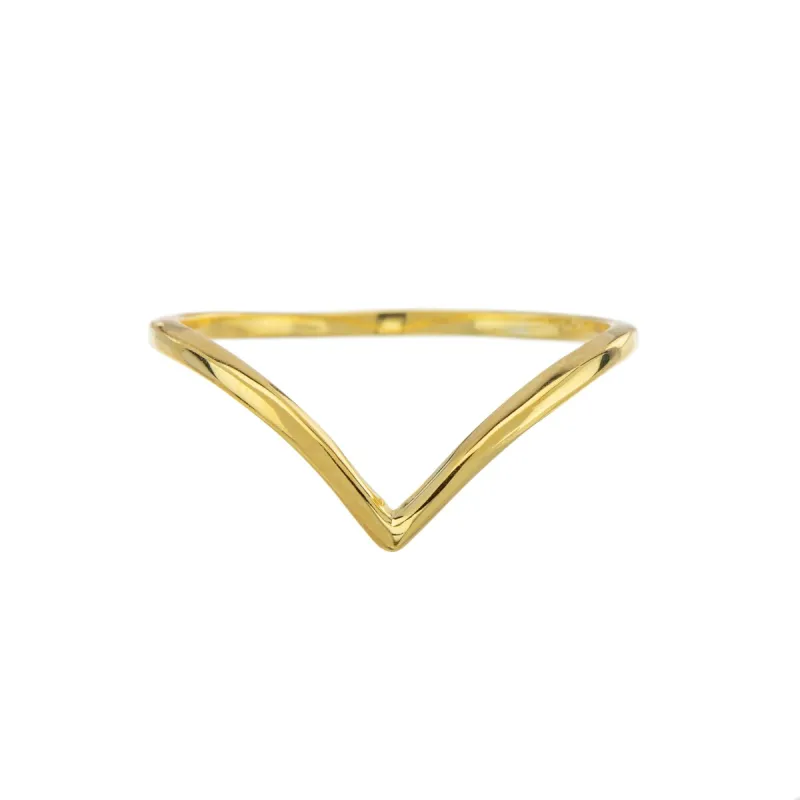Sterling Silver 24k Gold-Plated Triangle Ring sold by Zulily