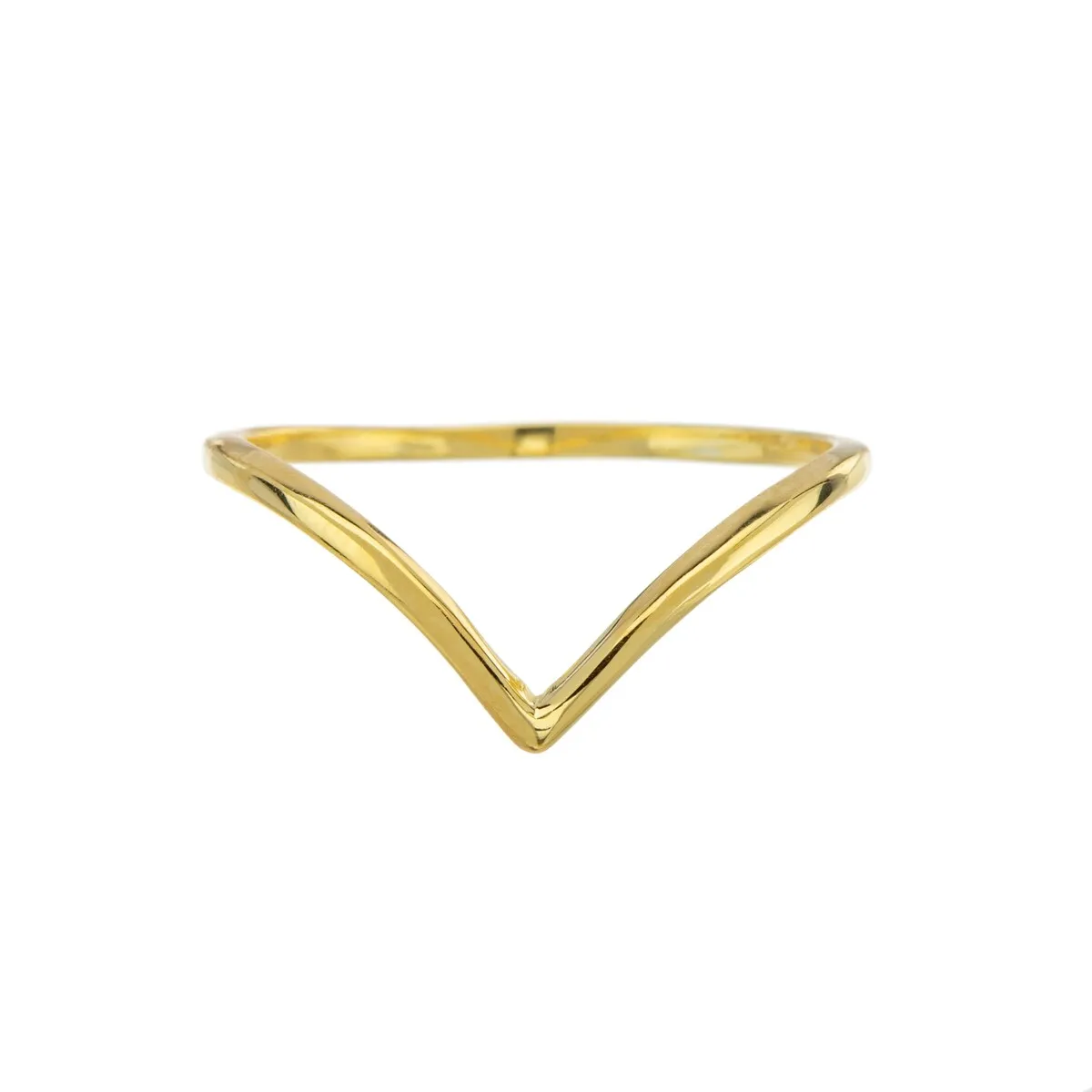 Sterling Silver 24k Gold-Plated Triangle Ring sold by Zulily