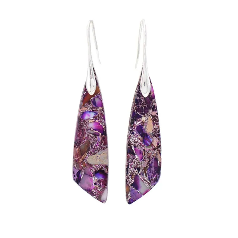 Purple Emperor Jasper Dangle Prism Earrings made by Zulily