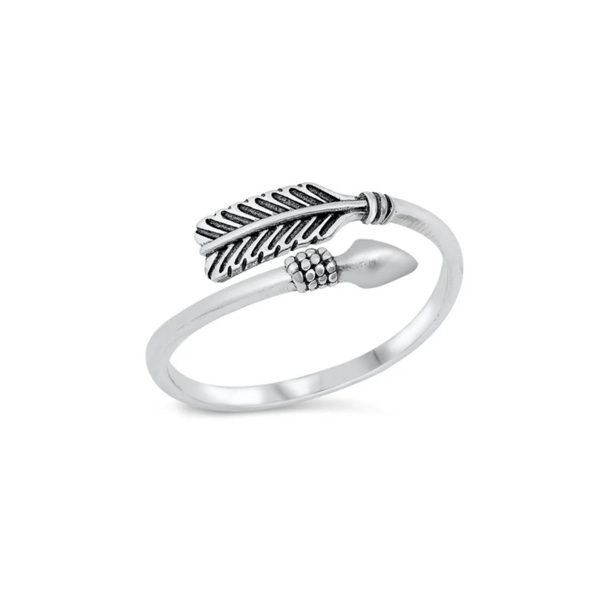 Sterling Silver Etched Arrow Bypass Ring sold by Zulily