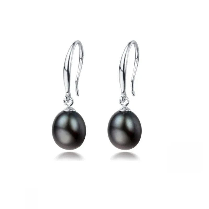 Sterling Silver & Black Freshwater Pearl Drop Earrings sold by Zulily
