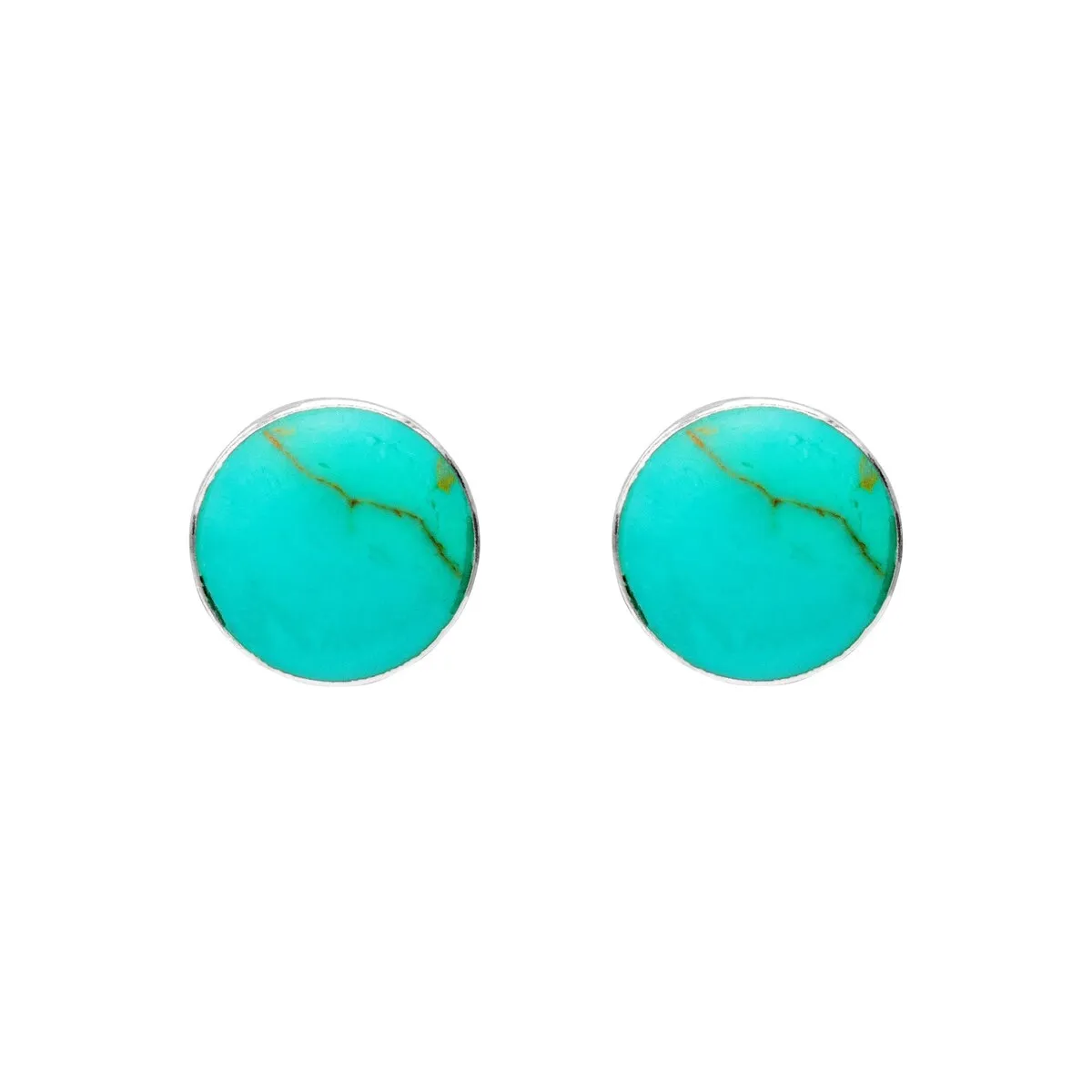 Sterling Silver Turquoise Round Stud Earrings sold by Zulily