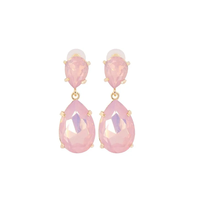 Pink Crystal Dual Teardrop Drop Earrings sold by Zulily