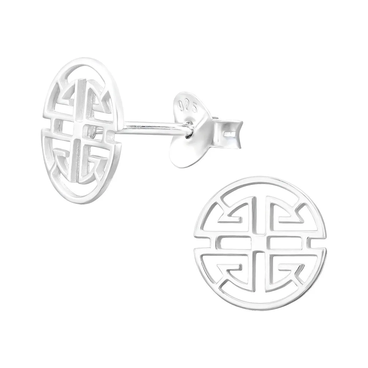 Sterling Silver Circular Maze Stud Earrings sold by Zulily