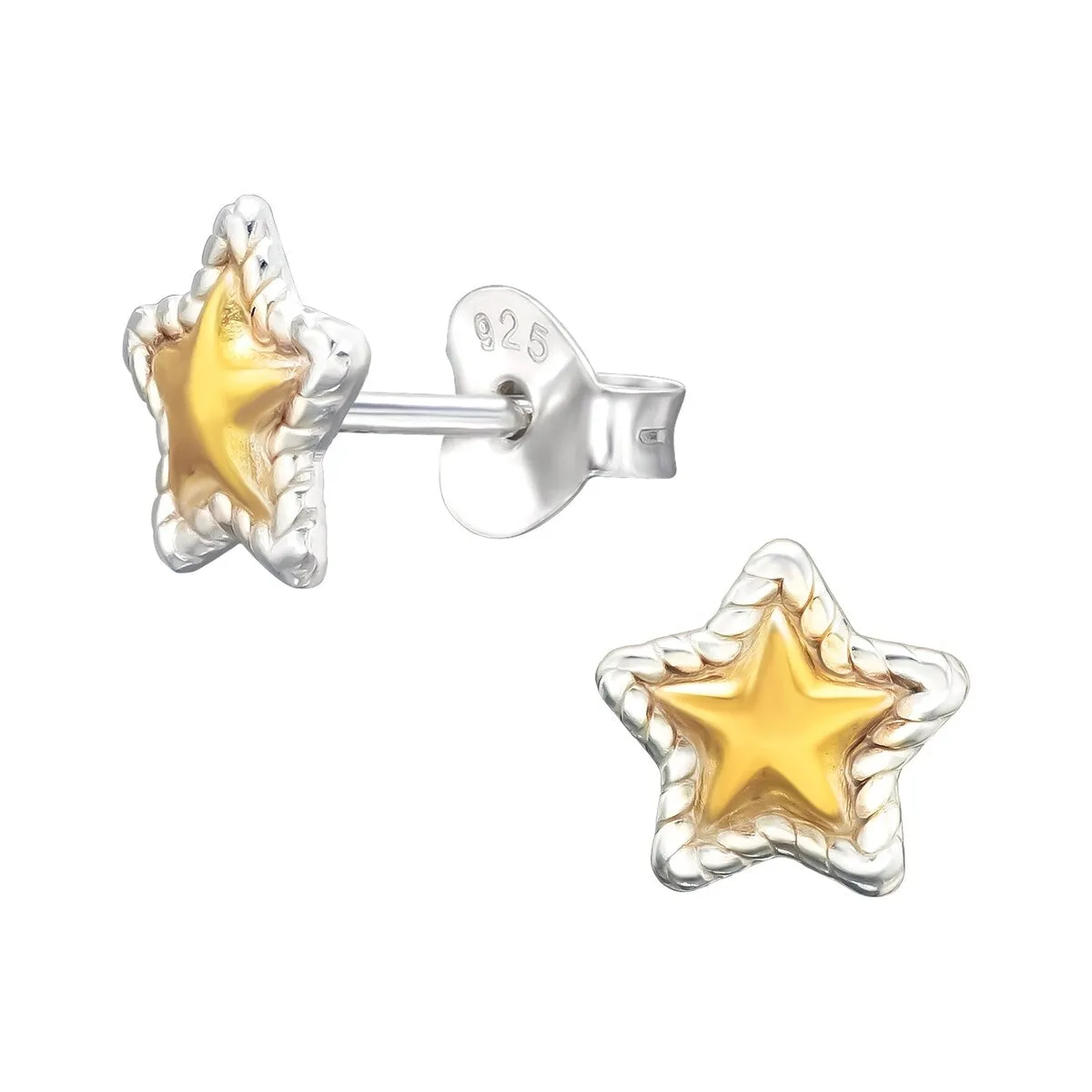 Sterling Silver 18k Gold-Plated Star Stud Earrings sold by Zulily
