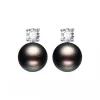 Freshwater Cultured Pearl & Cubic Zirconia Solitaire Stud Earrings sold by Zulily