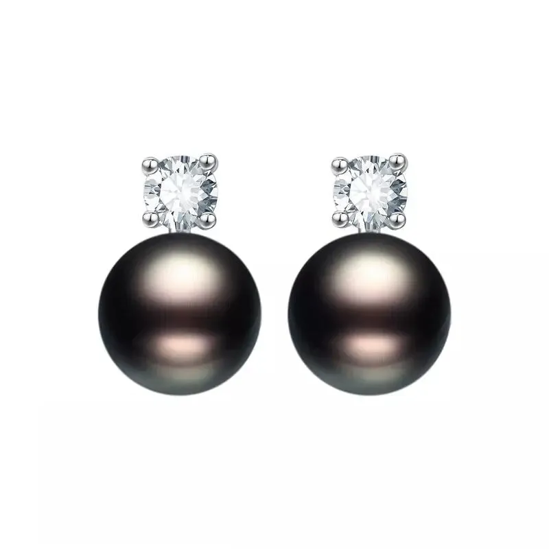 Freshwater Cultured Pearl & Cubic Zirconia Solitaire Stud Earrings sold by Zulily