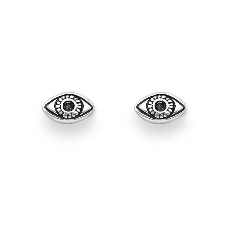 Sterling Silver Black Eye Stud Earrings sold by Zulily