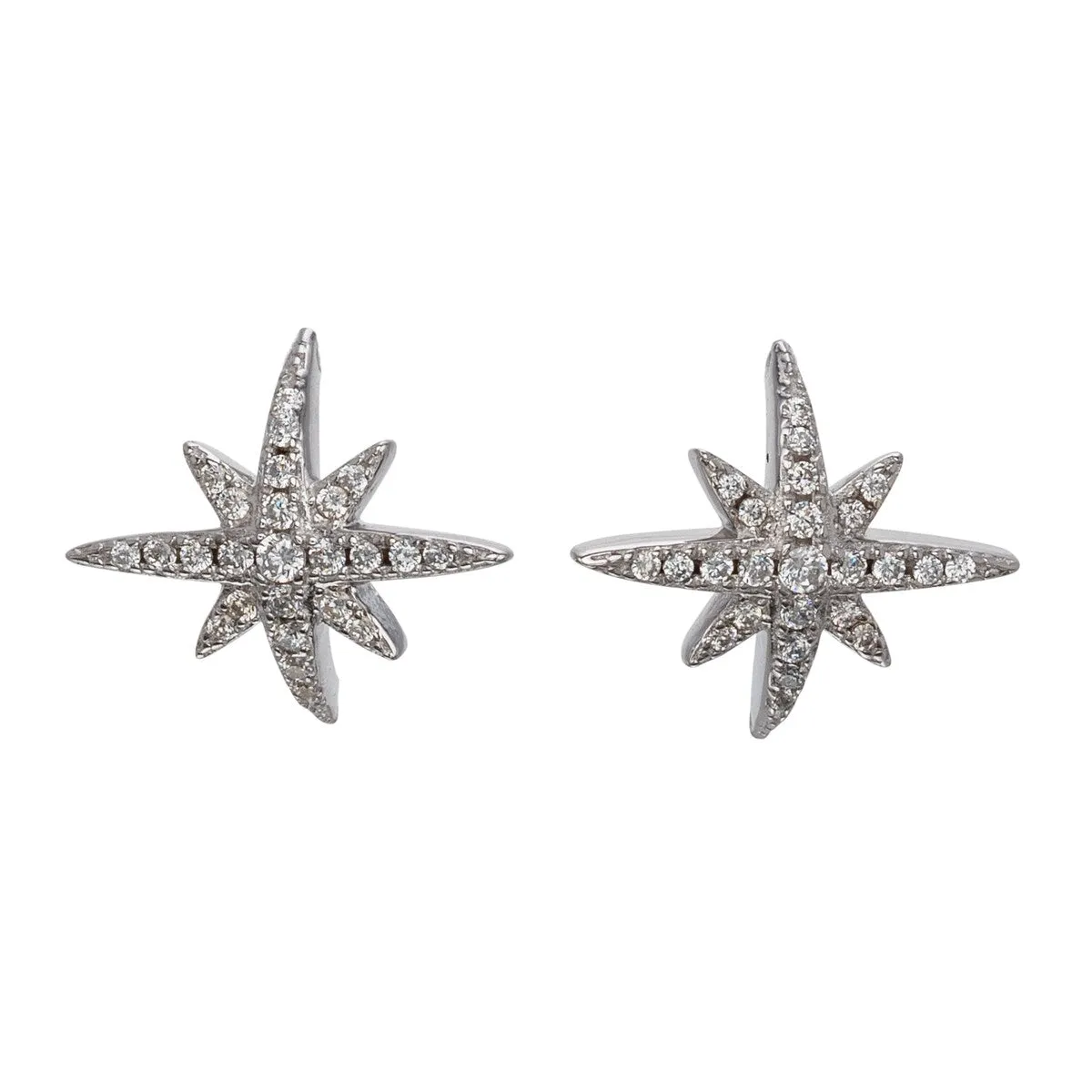 Sterling Silver Cubic Zirconia North Star Stud Earrings sold by Zulily