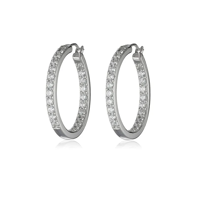 Dual Sided Crystal Hoop Earrings with Swarovski Crystals sold by Zulily