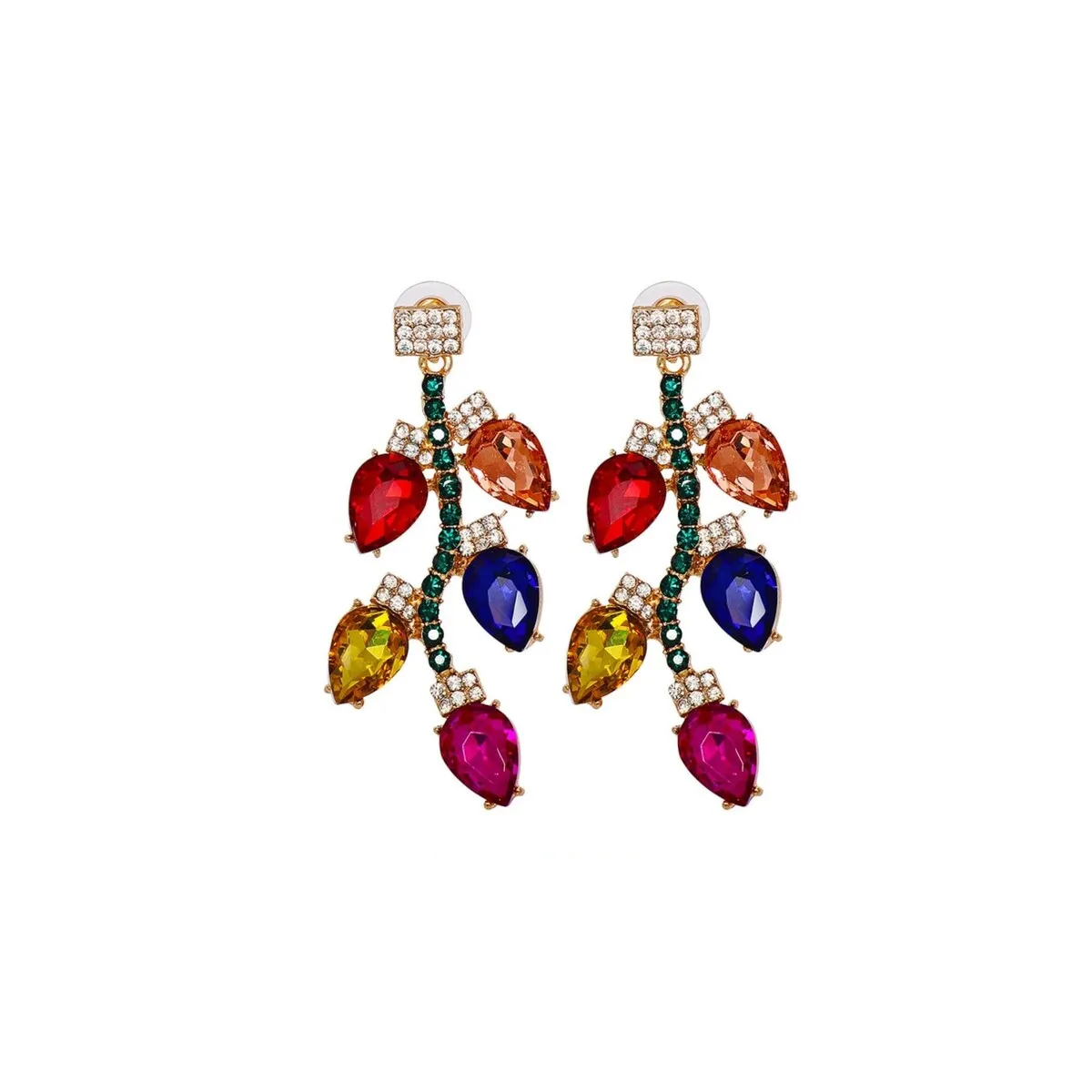 Crystal and Goldtone Pear Light String Stud Earrings sold by Zulily