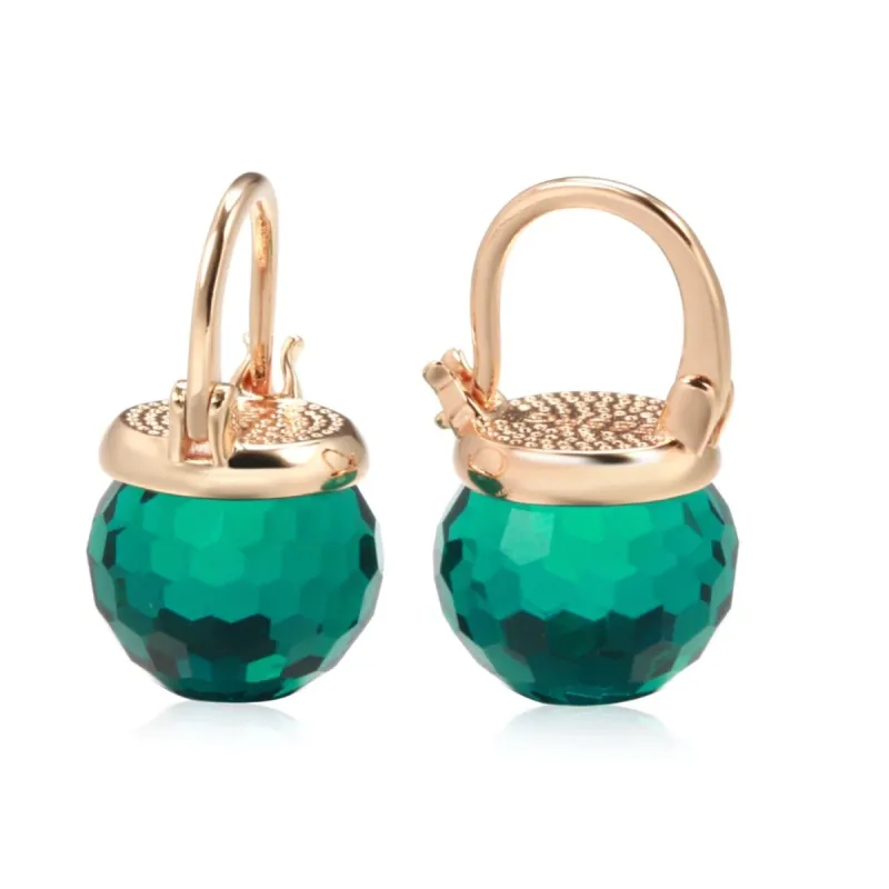 Green Cubic Zirconia Faceted Ball Drop Earrings sold by Zulily