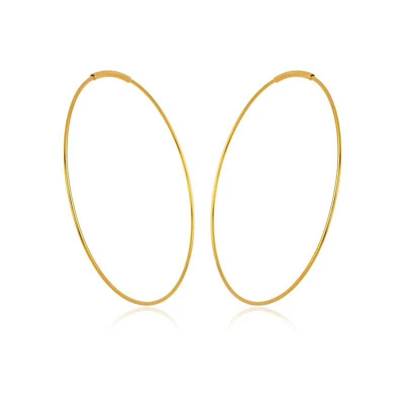 Sterling Silver 24k Gold-Plated Hoop Earrings (121023-26) sold by Zulily